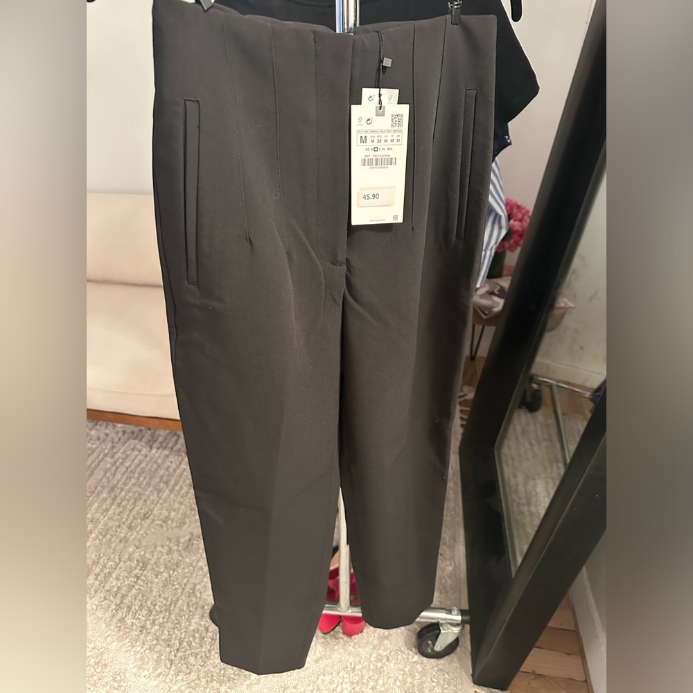 Zara high rise black pants
